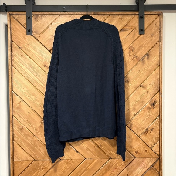 NWT Joe's Jeans Navy Quarter Zip Up Sweater with Mock Neck - Picture 2 of 5
